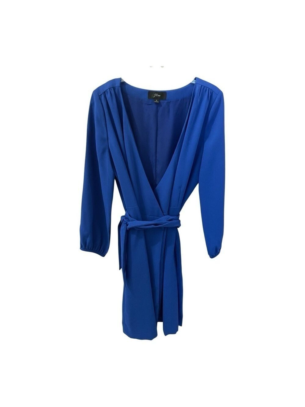 J. Crew Classic Crepe Wraparound Dress, Size 8, Long Sleeves.